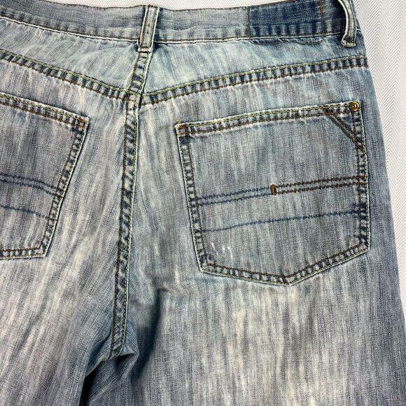 Calvin Klein Mens Light Weight Distressed Baggy Denim Jeans Size 33x30 Y2K - Picture 3 of 8
